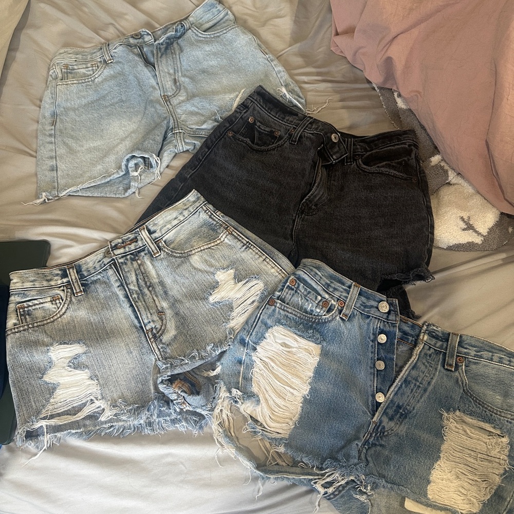 4 Pack Denim Distressed Shorts Collection
